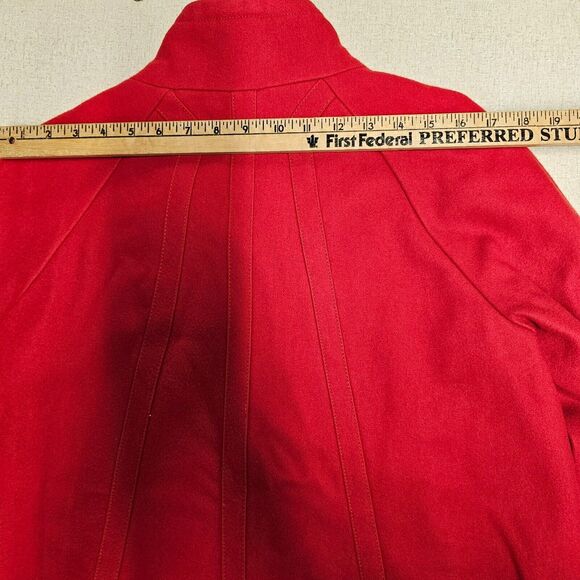 Ellen Tracy Red Coat Womens Size Small Wool Blend Vibrant Career Sophisticated - Picture 15 of 15
